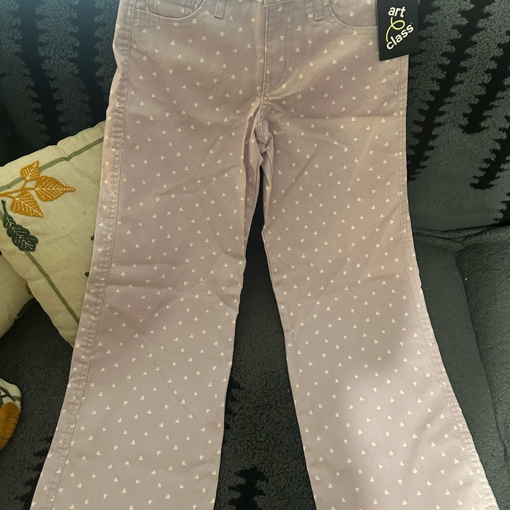 Art Class Kids Light Purple Heart Pattern Pants